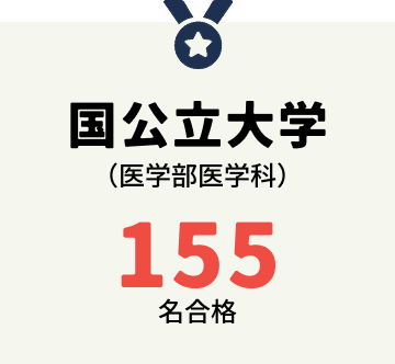 国公立 医学部医学科 155名合格